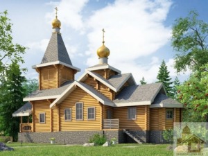 Сакральний зруб дерев'яної церкви зі смереки