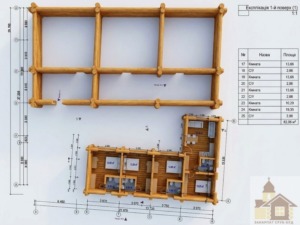 Готель під ключ із дерев’яного зрубу 170 м²