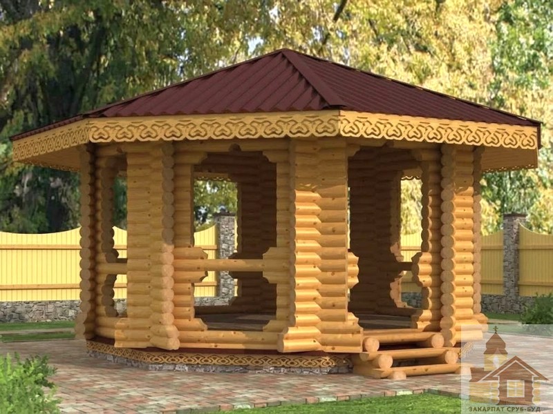 Садові альтанки та бесідки із закарпатського зрубу