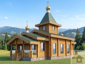 Храм на 90 прихожан з оциліндрованої колоди карпатської смереки