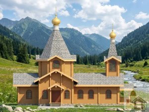Двокупольна церква під ключ з плануванням центрального об'єму та вівтаря