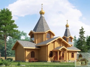 Двокупольна церква під ключ у традиційній архітектурі дерев'яного храму