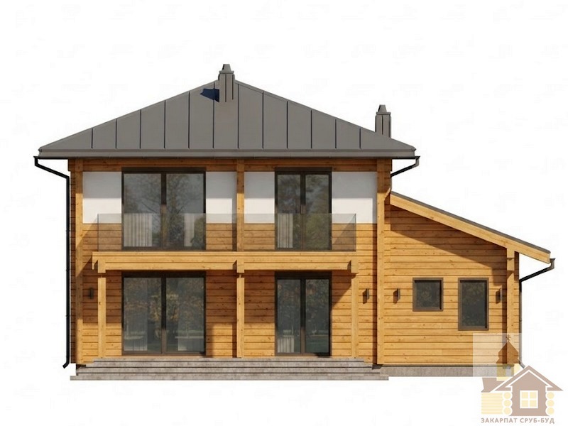 Проєкт дерев’яного будинку 14×12 м