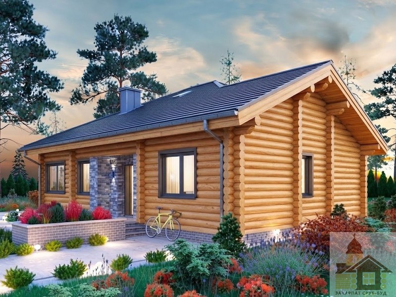 Зруб 13×11,4 м — дерев’яний будинок площею 109 м²
